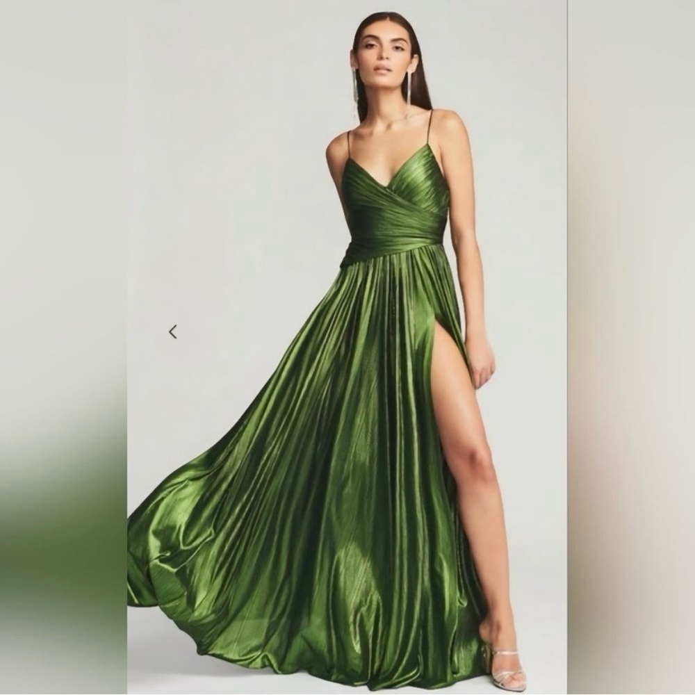 Retrofete Shimmering Green Maxi Dress